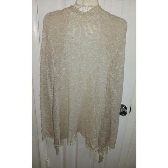 EILEEN FISHER Cardigan‎ Duster XL Women's Linen Blend Open Front Oatmeal Beige * - Picture 12 of 16